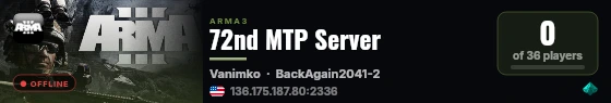 72nd MTP Server live status badge