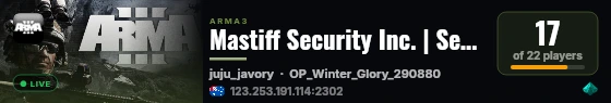 Mastiff Security Inc. | Server live status badge