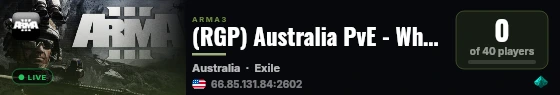 (RGP) Australia PvE - Whitelisted - Join https://discord.gg/Pbg live status badge