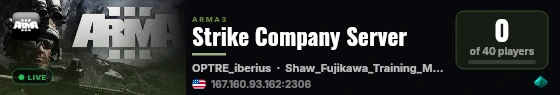 Strike Company Server live status badge