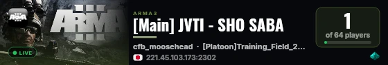 [Main] JVTI - SHO SABA live status badge