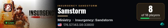 Samstorm live status badge