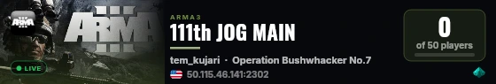 111th JOG MAIN live status badge