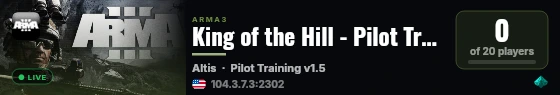 King of the Hill - Pilot Training (Vanilla & RHS) live status badge