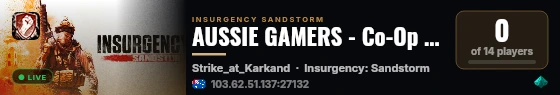 AUSSIE GAMERS - Co-Op 1. ISMC Armory - Grumpy-Old-Bastards - live status badge