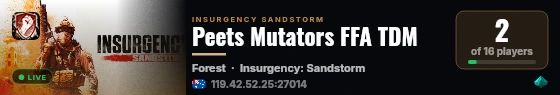 Peets Mutators FFA TDM live status badge