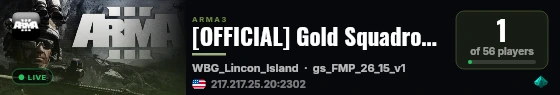 [OFFICIAL] Gold Squadron Operations Server live status badge
