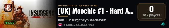 [UK] Moochie #1 - Hard AI - Progression - No Mods - Bots+ live status badge