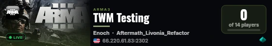 TWM Testing live status badge