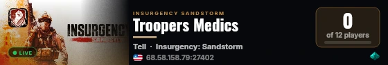 Troopers Medics live status badge