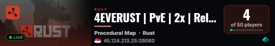 4EVERUST | PvE | 2x | Relax, Chill, make Friends & have Fun live status badge