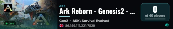 Ark Reborn - Genesis2 - 10x - 6 man -no wipe-PVE - (v358.24) live status badge