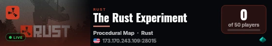 The Rust Experiment live status badge