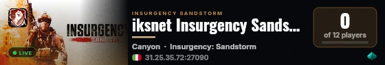 iksnet Insurgency Sandstorm Co-Op live status badge
