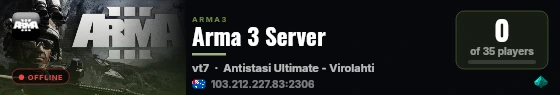 Arma 3 Server live status badge