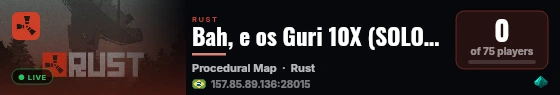 Bah, e os Guri 10X (SOLO) WIPE 24/08 live status badge