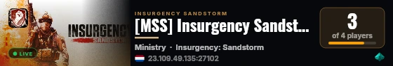 [MSS] Insurgency Sandstorm Server live status badge