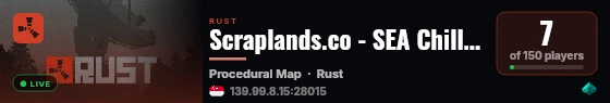 Scraplands.co - SEA Chill | Noob Friendly live status badge