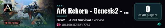 Ark Reborn - Genesis2 - PVP - 10x - No Wipe - (v358.24) live status badge