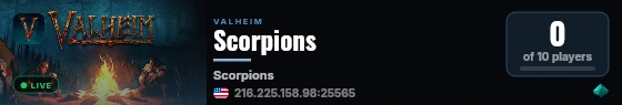 Scorpions live status badge