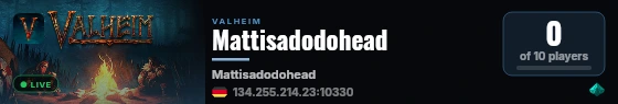 Mattisadodohead live status badge