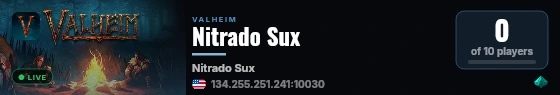 Nitrado Sux live status badge
