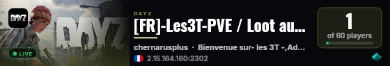 [FR]-Les3T-PVE / Loot au demarage/ + de Vehicules live status badge