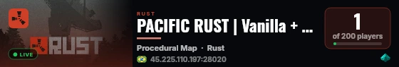 PACIFIC RUST | Vanilla + Modo Pacífico|Max Squad|Wipe Mensal live status badge