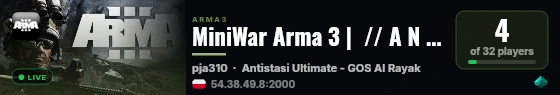 MiniWar Arma 3 |  // A N T I S T A S I \\ live status badge