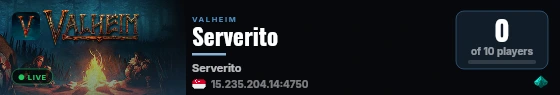 Serverito live status badge