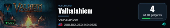 Valhalahiem live status badge