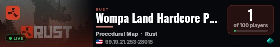 Wompa Land Hardcore PVE |Zombies|AI|1x live status badge
