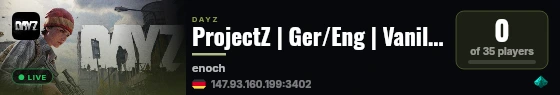 ProjectZ | Ger/Eng | Vanilla+ | PvP | Airdrop | Events | AI live status badge