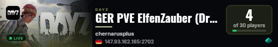 GER PVE ElfenZauber (Drugs Helis Cars DNA Horde) live status badge