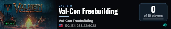 Val-Con Freebuilding live status badge