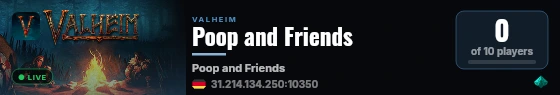Poop and Friends live status badge
