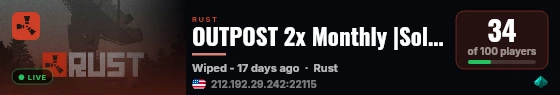 OUTPOST 2x Monthly |Solo/Duo| Just Wiped live status badge