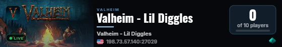Valheim - Lil Diggles live status badge