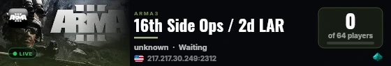 16th Side Ops / 2d LAR live status badge