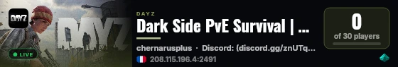 Dark Side PvE Survival | AI  | AIRDROPS  | KEY/KEYCARD /discord live status badge