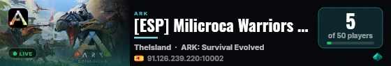 [ESP] Milicroca Warriors [THE ISLAND][PVE] - (v361.7) live status badge
