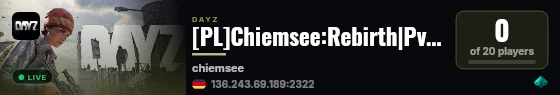 [PL]Chiemsee:Rebirth|PvE|QUEST|AI|SURVIVAL|TRADER|MUTANTS live status badge