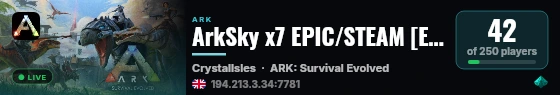 ArkSky x7 EPIC/STEAM [EU/EN/RU] NOMODS CrystalIsle - (v361.7) live status badge