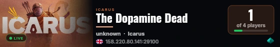 The Dopamine Dead live status badge