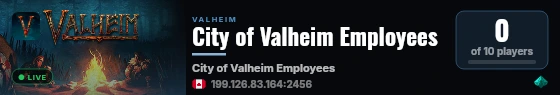 City of Valheim Employees live status badge