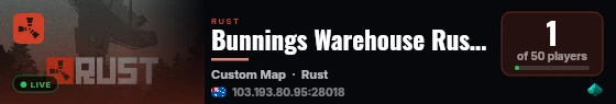 Bunnings Warehouse Rust | [AU] Softcore | Monthly live status badge