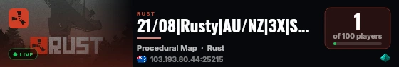 21/08|Rusty|AU/NZ|3X|Solo|Events|SOLO ONLY live status badge