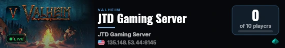 JTD Gaming Server live status badge