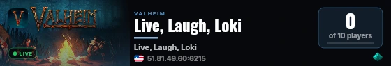 Live, Laugh, Loki live status badge