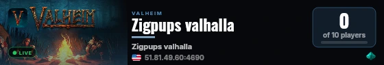 Zigpups valhalla live status badge